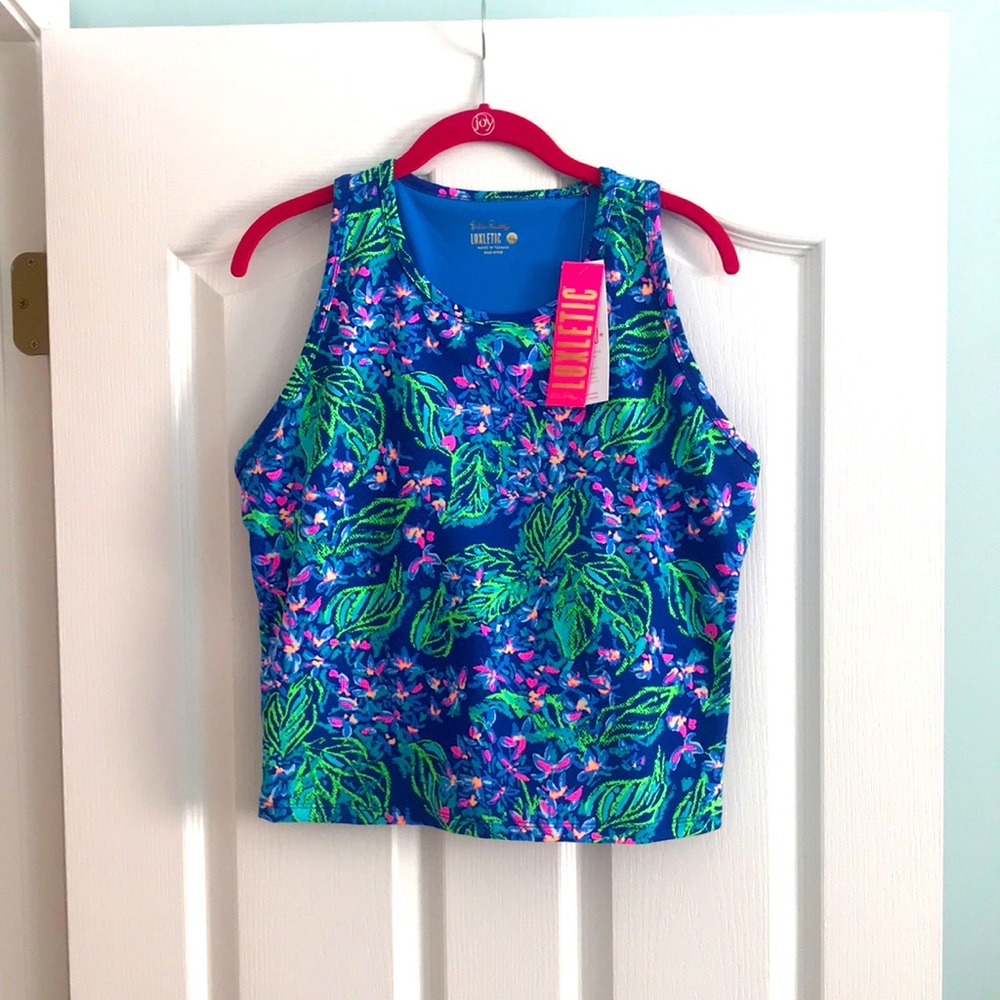 NWT XL Lilly Pulitzer Vanti Bra Tank UPF 50+ in Serenade in the Shade